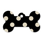 Polka Dots - Pearl Brown on Black Dog Tag Bone (Two Sides)