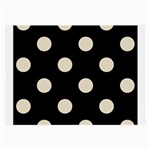 Polka Dots - Pearl Brown on Black Large Glasses Cloth (2 Sides)