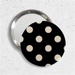 Polka Dots - Pearl Brown on Black 2.25  Handbag Mirror