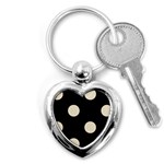 Polka Dots - Pearl Brown on Black Key Chain (Heart)