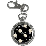 Polka Dots - Pearl Brown on Black Key Chain Watch
