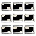 Polka Dots - Pearl Brown on Black 9mm Italian Charm (9 pack)