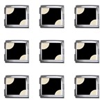 Polka Dots - Pearl Brown on Black Mega Link Italian Charm (9 pack)