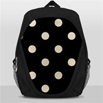 Polka Dots - Pearl Brown on Black Backpack Bag