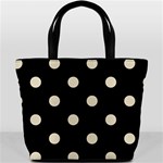 Polka Dots - Pearl Brown on Black Bucket Bag