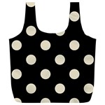 Polka Dots - Pearl Brown on Black Full Print Recycle Bag (XL)
