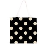Polka Dots - Pearl Brown on Black Grocery Light Tote Bag