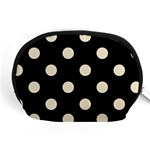 Polka Dots - Pearl Brown on Black Accessory Pouch (Medium)