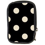 Polka Dots - Pearl Brown on Black Compact Camera Leather Case