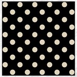 Polka Dots - Pearl Brown on Black Canvas 12  x 12 