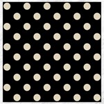 Polka Dots - Pearl Brown on Black Canvas 20  x 20 