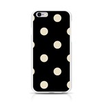 Polka Dots - Pearl Brown on Black Apple iPhone 6/6S Silicone Case (Transparent)