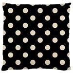 Polka Dots - Pearl Brown on Black Large Cushion Case (Two Sides)