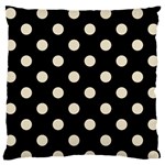 Polka Dots - Pearl Brown on Black Large Flano Cushion Case (Two Sides)