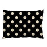 Polka Dots - Pearl Brown on Black Pillow Case (Two Sides)