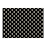 Polka Dots - Pearl Brown on Black Double Sided Flano Blanket (Mini)