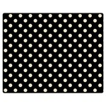 Polka Dots - Pearl Brown on Black Double Sided Flano Blanket (Medium)