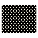 Polka Dots - Pearl Brown on Black Double Sided Flano Blanket (Large)