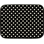 Polka Dots - Pearl Brown on Black Double Sided Fleece Blanket (Mini)