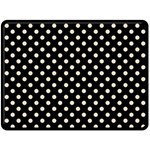 Polka Dots - Pearl Brown on Black Fleece Blanket (Large) (One Side)