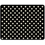 Polka Dots - Pearl Brown on Black Fleece Blanket (Medium) (One Side)