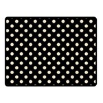 Polka Dots - Pearl Brown on Black Fleece Blanket (Small) (One Side)