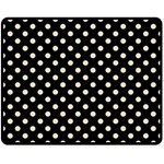 Polka Dots - Pearl Brown on Black Double Sided Fleece Blanket (Medium) (Two Sides)