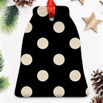 Polka Dots - Pearl Brown on Black Ornament (Bell)