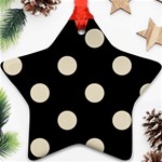 Polka Dots - Pearl Brown on Black Ornament (Star)