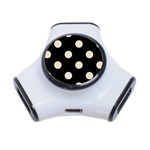 Polka Dots - Pearl Brown on Black Portable USB Hub (One Side)