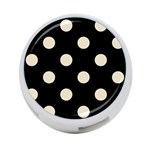 Polka Dots - Pearl Brown on Black 4-Port USB Hub (One Side)