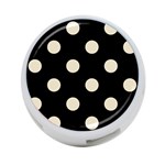 Polka Dots - Pearl Brown on Black 4-Port USB Hub (Two Sides)
