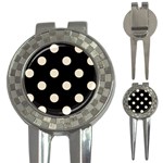 Polka Dots - Pearl Brown on Black 3-in-1 Golf Divot