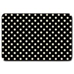 Polka Dots - Pearl Brown on Black Large Doormat