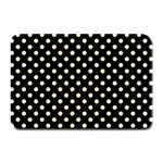 Polka Dots - Pearl Brown on Black Plate Mat