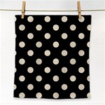 Polka Dots - Pearl Brown on Black Face Towel