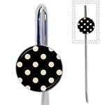 Polka Dots - Pearl Brown on Black Book Mark