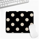 Polka Dots - Pearl Brown on Black Small Mousepad