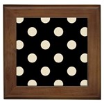 Polka Dots - Pearl Brown on Black Framed Tile