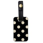 Polka Dots - Pearl Brown on Black Luggage Tag (One Side)