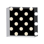 Polka Dots - Pearl Brown on Black 4 x 4  Acrylic Photo Block