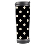 Polka Dots - Pearl Brown on Black Travel Tumbler