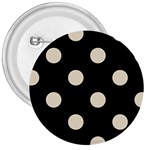 Polka Dots - Pearl Brown on Black 3  Button