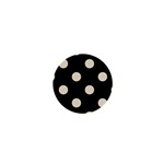 Polka Dots - Pearl Brown on Black 1  Mini Magnet