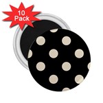 Polka Dots - Pearl Brown on Black 2.25  Magnet (10 pack)