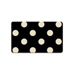 Polka Dots - Pearl Brown on Black Magnet (Name Card)