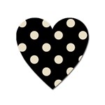 Polka Dots - Pearl Brown on Black Magnet (Heart)