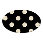 Polka Dots - Pearl Brown on Black Magnet (Oval)