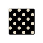 Polka Dots - Pearl Brown on Black Magnet (Square)
