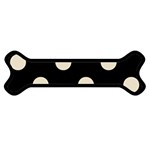 Polka Dots - Pearl Brown on Black Magnet (Dog Bone)